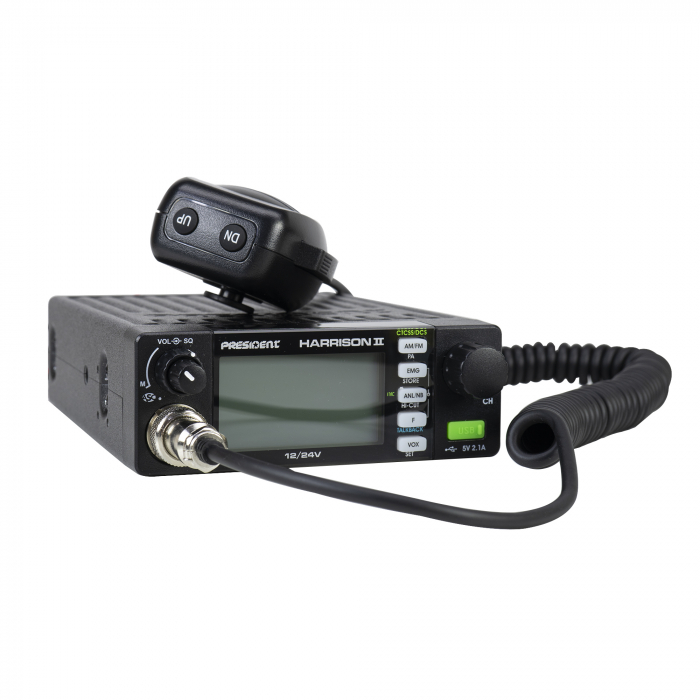 Kit Statie radio CB President HARRISON II ASC + Antena CB PNI ML70, lungime 70cm, 26-30MHz, 200W [5]