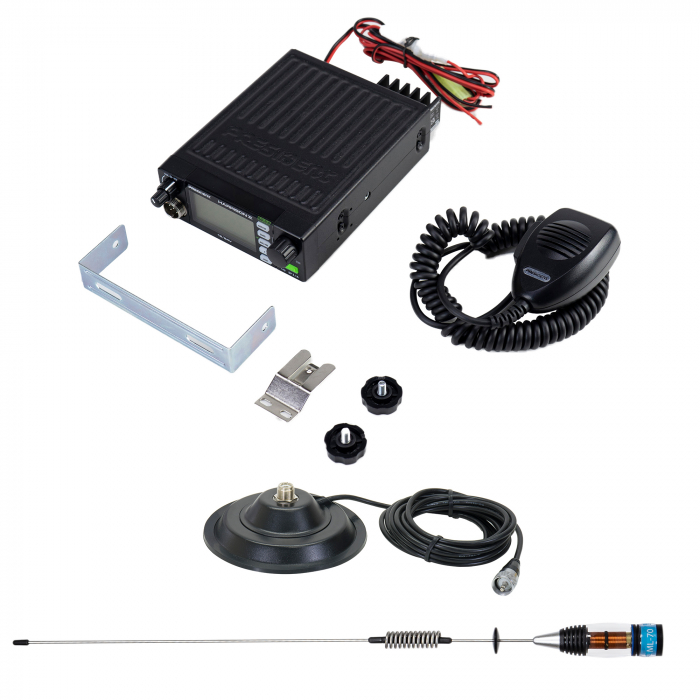 Kit Statie radio CB President HARRISON II ASC + Antena CB PNI ML70, lungime 70cm, 26-30MHz, 200W [2]