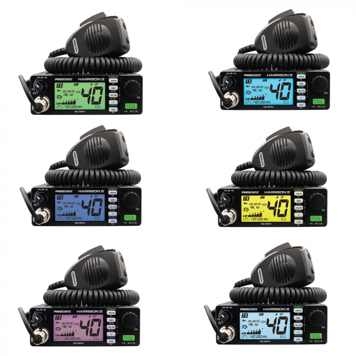 Kit Statie radio CB President HARRISON II ASC + Antena CB PNI ML70, lungime 70cm, 26-30MHz, 200W [6]