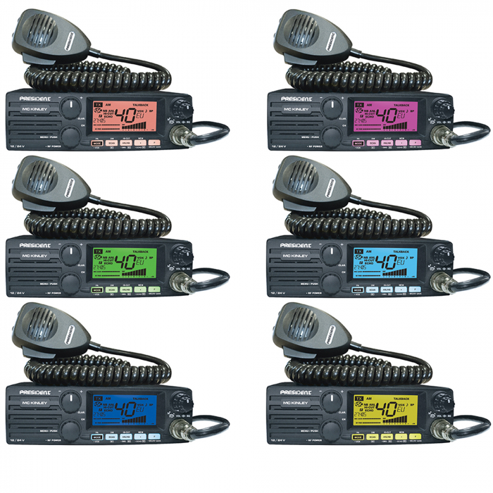 Kit Statie radio CB President MC KINLEY ASC AM FM LSB + Antena CB PNI ML70, lungime 70cm, 26-30MHz, 200W [9]