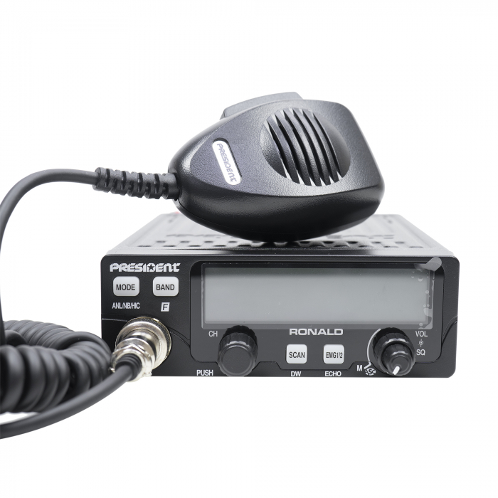 Kit Statie radio CB President RONALD ASC 10/12M + Antena CB PNI ML70, lungime 70cm, 26-30MHz, 200W [7]