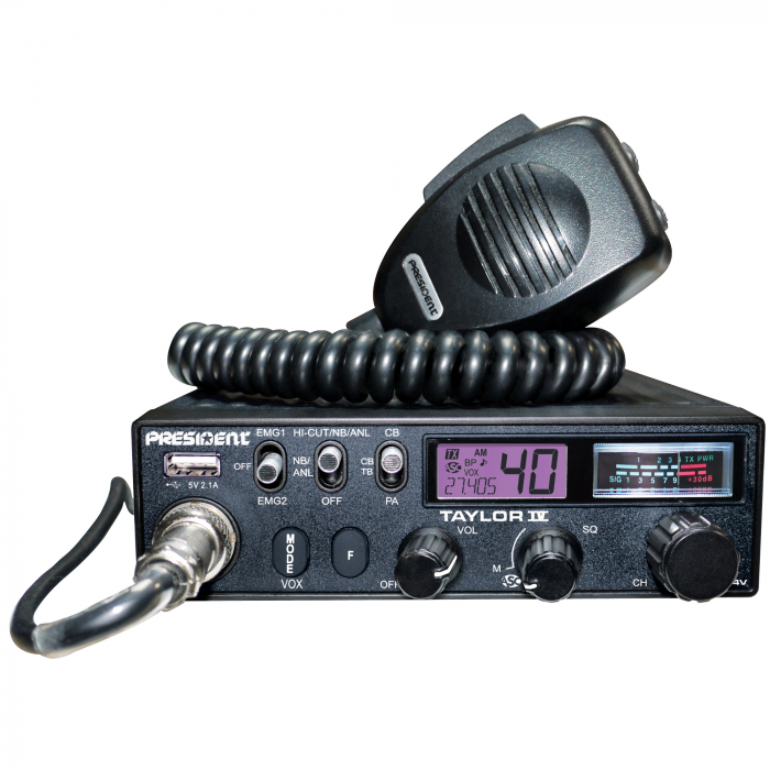 Kit Statie radio CB President TAYLOR IV ASC + Antena CB PNI ML70, lungime 70cm, 26-30MHz, 200W [3]