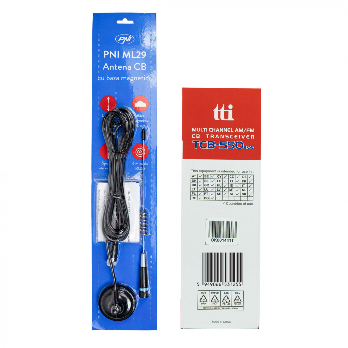Kit Statie radio CB TTi TCB-550 EVO + Antena CB PNI ML29, lungime 34 cm [2]