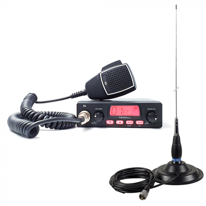 Kit Statie radio CB TTi TCB-550 EVO + Antena PNI ML145 cu magnet [1]
