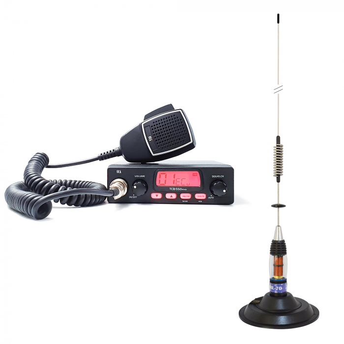 Kit Statie radio CB TTi TCB-550 EVO + Antena PNI ML70 cu magnet, 70cm, 26-30MHz, 200W [7]