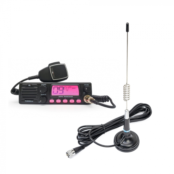 Kit Statie radio CB TTi TCB-900 EVO + Antena CB PNI ML29, lungime 34 cm [1]