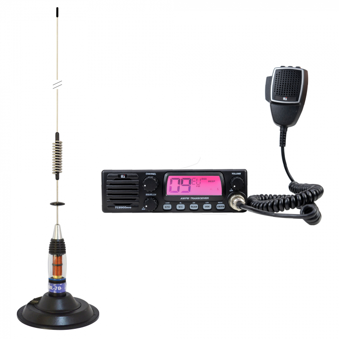 Kit Statie radio CB TTi TCB-900 EVO + Antena CB PNI ML70, lungime 70cm [1]