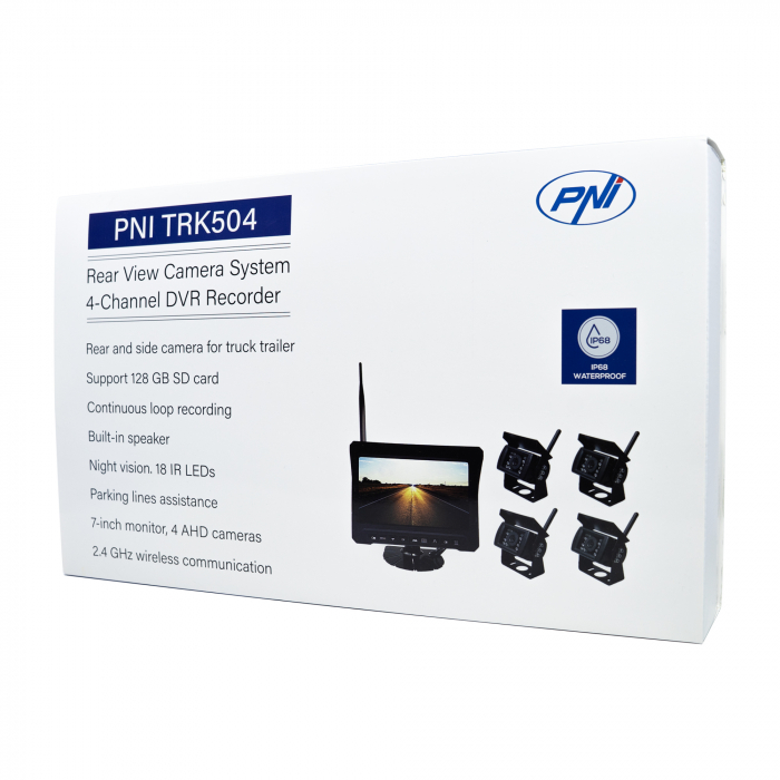 Kit supraveghere video wireless PNI TRK504 pentru camion DVR cu monitor LCD si 4 camere [11]