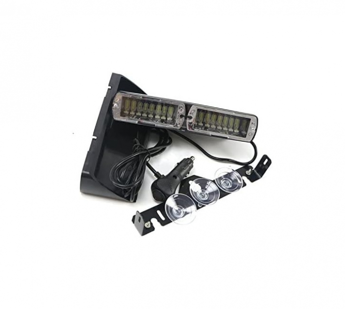 Lampa 24 LED parbriz profesionala stroboscopica 12V Cod: S2 48W - Rosie-Albastra S2 48W [2]