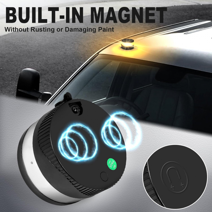 Girofar LED Wireless fără fir, cu baterie reîncărcabilă și magnet, 12V - 24V, pentru asistență rutieră, platforme, tehnică agricolă și altele [9]