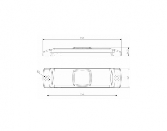 Lampa gabarit 100x32, LED, galbena, cu suport urechi, 12-36V, Fristom [4]