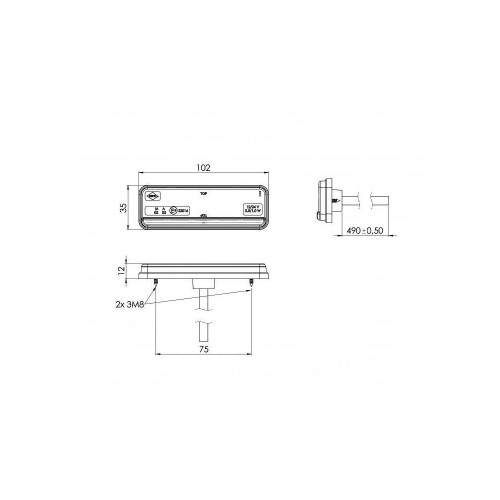 Lampa gabarit 102x35 LED, galbena 12-24V [3]