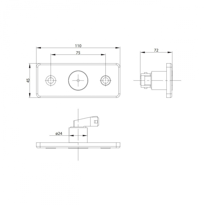 Lampa gabarit LED 110x45, alba 12-36V [4]