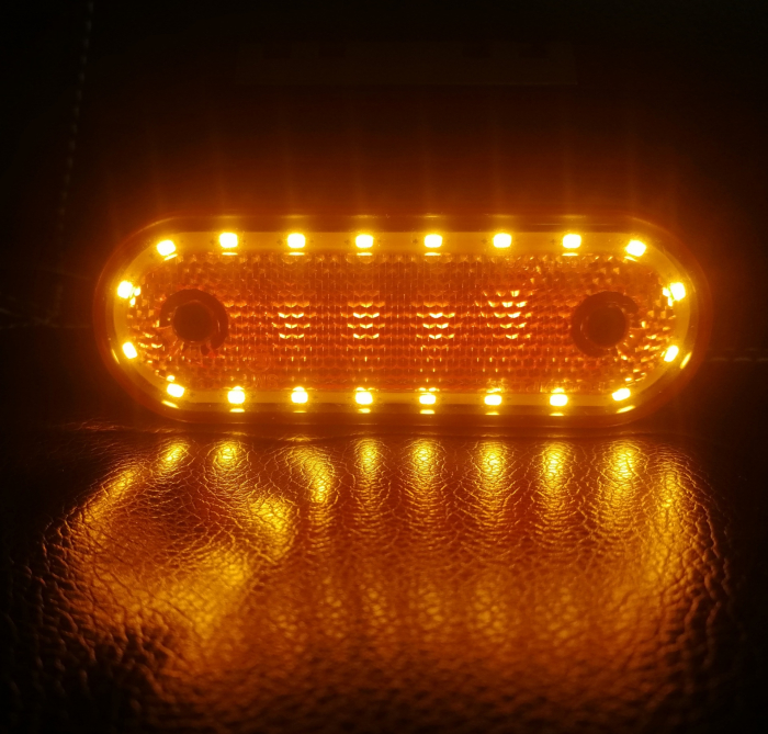 Lampa Gabarit  20 LED-uri, cu Suport, Galbena, Forma Ovala, 12-24V [2]