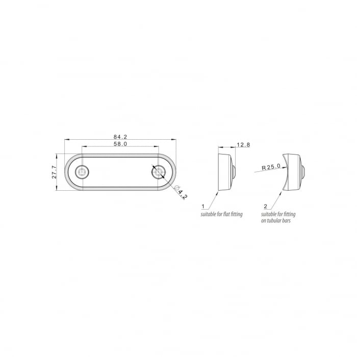Lampa gabarit, 84x27, LED, slim, rosie, cu 2 garnituri bullbar, Fristom [4]