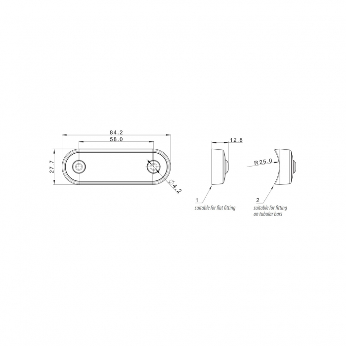 Lampa gabarit 84x27, Slim, 4 LED-uri, 2 garnituri, montare bullbar, galbena, Fristom [7]