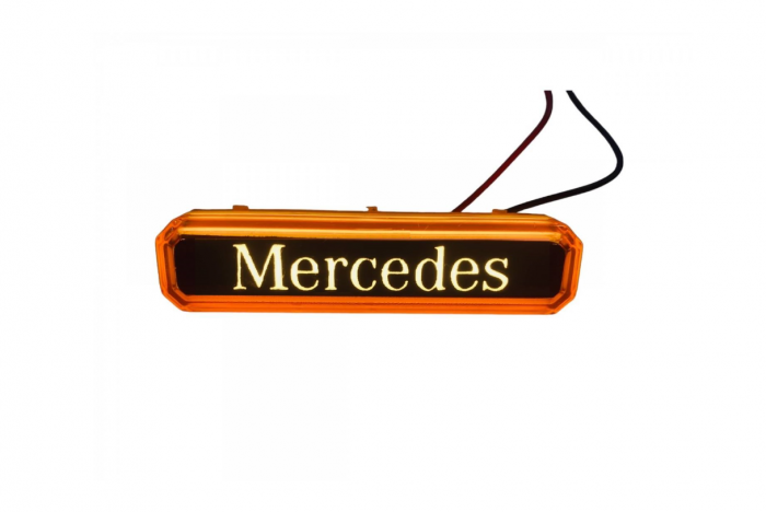 Lampa gabarit cu LOGO NEON Galben Mercedes 12-24 V [2]