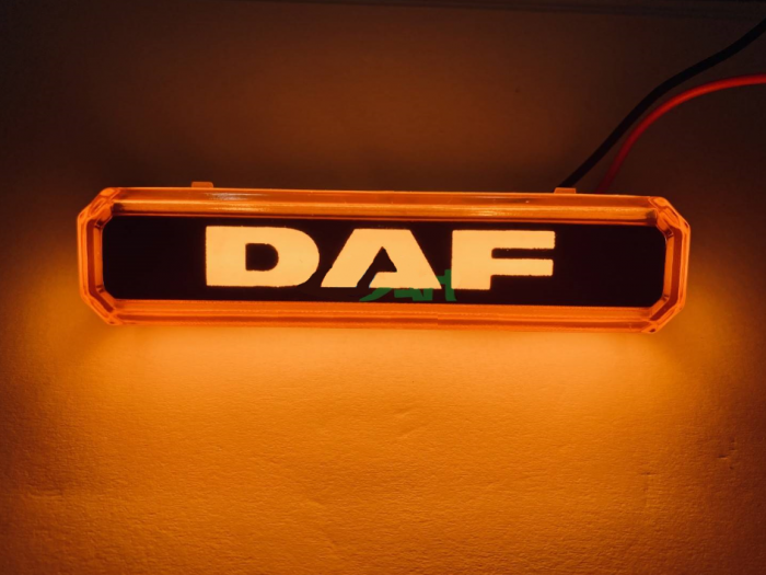 Lampa gabarit cu LOGO NEON  rosu DAF 12-24 V [2]