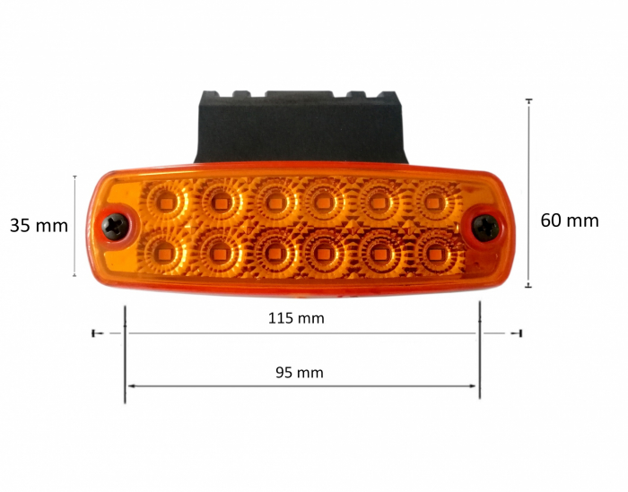 Lampa Gabarit  12 LED-uri, cu Suport, Galbena, 12-24V [2]