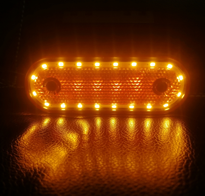 Lampa Gabarit 20 LED-uri, cu Suport, Galbena, Forma Ovala, 12-24V [2]