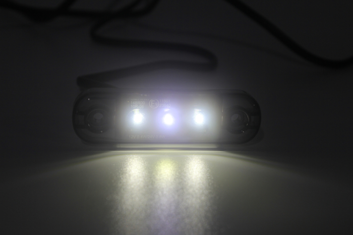 Lampa gabarit laterala LED alb fumuriu rezistent la apă IP67, 12V/24V Cablu 30 cm - E9 10R-06, ECE R10, ECE R148 [8]