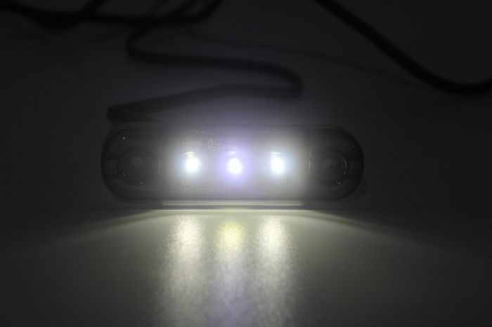 Lampa gabarit laterala LED alb fumuriu rezistent la apă IP67, 12V/24V Cablu 30 cm - E9 10R-06, ECE R10, ECE R148 [8]