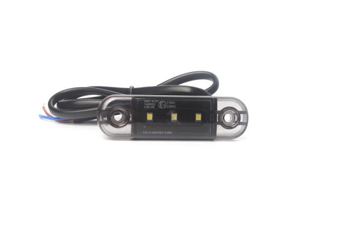 Lampa gabarit laterala LED alb fumuriu rezistent la apă IP67, 12V/24V Cablu 30 cm - E9 10R-06, ECE R10, ECE R148 [3]