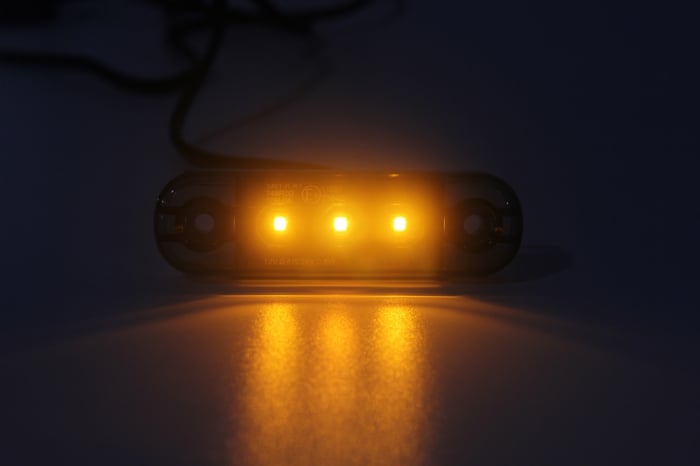 Lampa gabarit laterala LED portocaliu fumuriu rezistent la apă IP67, 12V/24V Cablu 30 cm - E9 10R-06, ECE R10, ECE R148 [13]