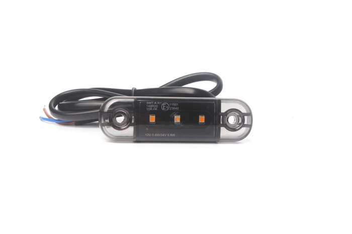 Lampa gabarit laterala LED portocaliu fumuriu rezistent la apă IP67, 12V/24V Cablu 30 cm - E9 10R-06, ECE R10, ECE R148 [3]