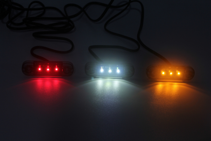 Lampa gabarit laterala LED portocaliu fumuriu rezistent la apă IP67, 12V/24V Cablu 30 cm - E9 10R-06, ECE R10, ECE R148 [12]