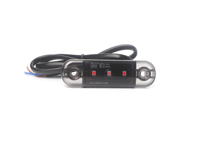 Lampa gabarit laterala LED roșu fumuriu rezistent la apă IP67, 12V/24V Cablu 30 cm - E9 10R-06, ECE R10, ECE R148 [3]