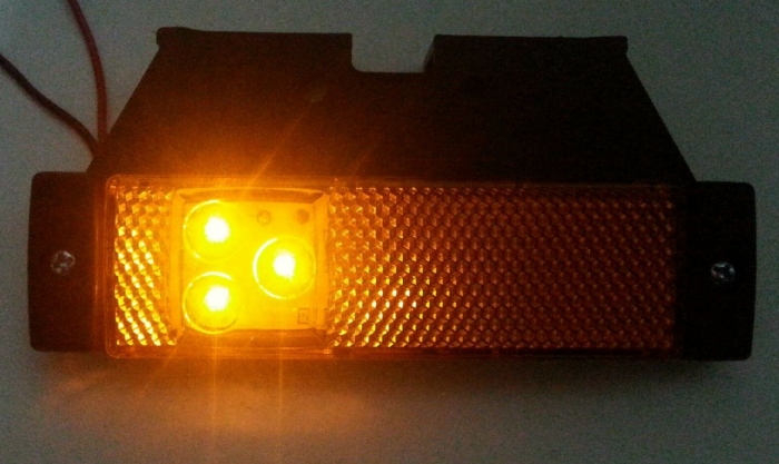 Lampa laterala LED Galbena 12-24V [2]