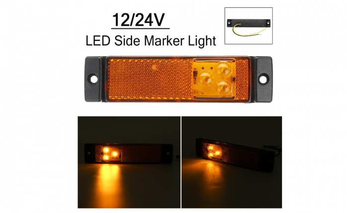 Lampa laterala LED Galbena 12-24V [1]