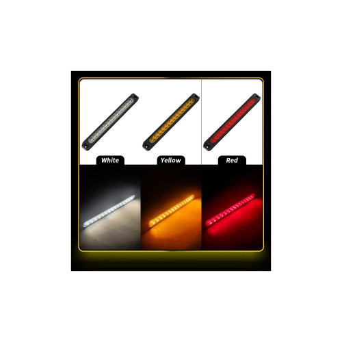 Lampa laterala LED rosie cu 3 functii lumina continua, flash, semnalizare dinamica 12-24V [2]