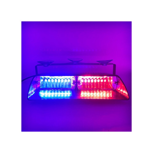 Lampa LED 48W stroboscopica pentru parbriz profesionala culoare Rosu-Albastru [2]