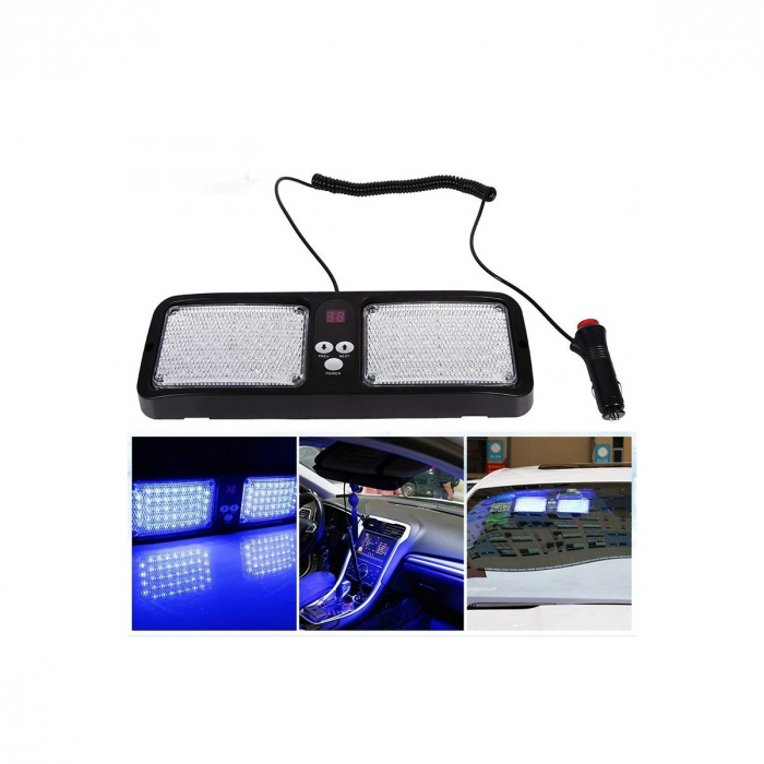 Lampa Led parasolar stroboscopica 12V lumina Albastra [2]