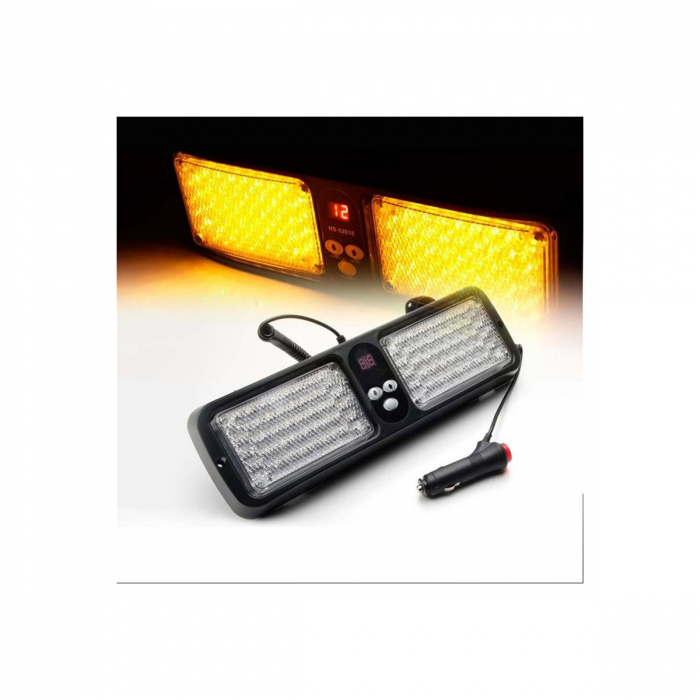Lampa Led parasolar stroboscopica 12V Lumina Portocalie [4]