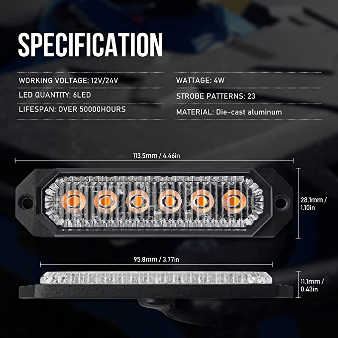 Lampa LED profesionala stroboscopica 12V-24V  - Albastra [3]