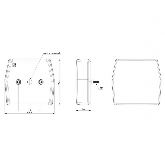 Lampa spate 99,6x93, 4 functii, iluminare numar, LED, cablu, LED Fristom [7]
