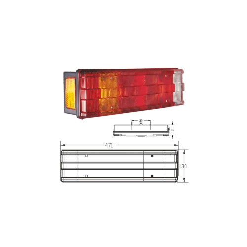 Lampa stop camion remorca partea dreapta cu mufa in stanga 5 functii [3]