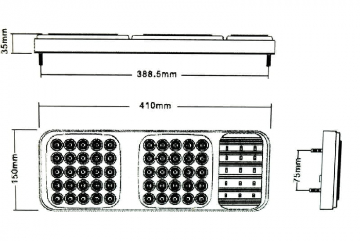 Lampa stop SMD 24V led-uri: 55 SMD Rezistenta la apa: IP66 [3]