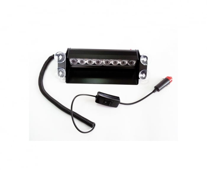 Lampa stroboscopica 8W parbriz diverse culori 12V  - Rosu-Albastru [1]