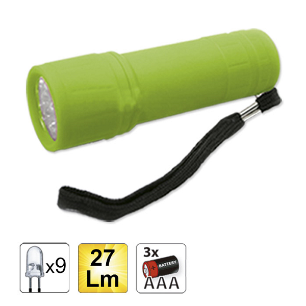 LANTERNA DE PLASTIC CU 9 LEDURI. VERDE JBM [1]