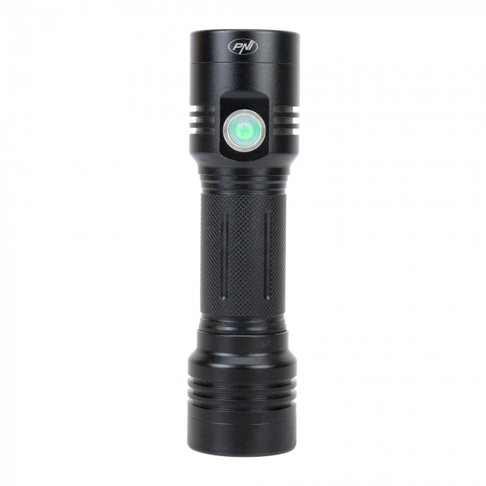 Lanterna dubla PNI Adventure F200 din aluminiu cu LED, acumulator 4000mAh si port micro USB, 3 LED-uri cu deschidere mare si unul cu focus, ambele au 3 niveluri de putere [4]