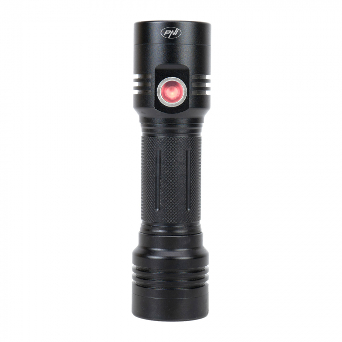 Lanterna dubla PNI Adventure F200 din aluminiu cu LED, acumulator 4000mAh si port micro USB, 3 LED-uri cu deschidere mare si unul cu focus, ambele au 3 niveluri de putere [5]