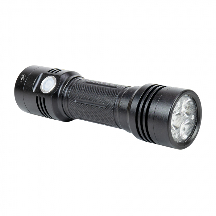 Lanterna dubla PNI Adventure F200 din aluminiu cu LED, acumulator 4000mAh si port micro USB, 3 LED-uri cu deschidere mare si unul cu focus, ambele au 3 niveluri de putere [6]