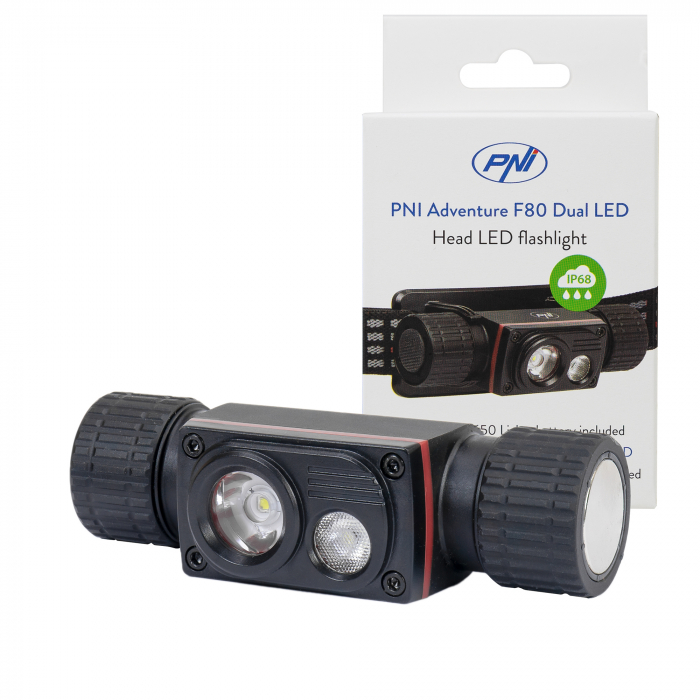 Lanterna frontala PNI Adventure F80 Dual LED, 1000 lm, 6W, 2200 mAh, IP68 [14]