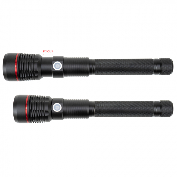 Lanterna PNI Adventure F450 din aluminiu cu focus si functie BOOST, led 20 W, 1500 lm pana la 450 m, IPX5, power bank cu iesire USB, incarcare prin micro USB, acumulator 4400 mAh inclus, functioneaza [7]