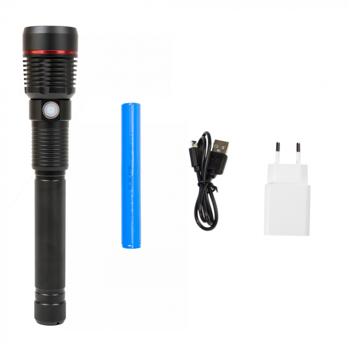 Lanterna PNI Adventure F450 din aluminiu, cu functie focus, BOOST, LED 20 W, 1500 lm pana la 450 m, 4400 mAh, IPX5, cu alimentator PNI CHG300 inclus [5]
