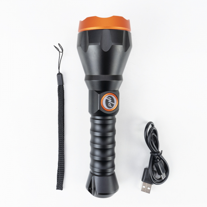 Lanterna PNI Adventure F550 Crystal LED, 10W, din aluminiu, 2500lm, pana la 700m, IPX6, acumulator 4000mAh inclus, incarcare prin USB Type-C [10]